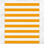Horizontal Stripes - White and Dark Tangerine Orange Canvas 16  x 20 