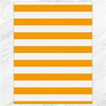Horizontal Stripes - White and Dark Tangerine Orange Canvas 18  x 24 