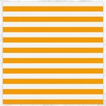 Horizontal Stripes - White and Dark Tangerine Orange Canvas 20  x 20 