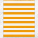 Horizontal Stripes - White and Dark Tangerine Orange Canvas 20  x 24 