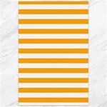 Horizontal Stripes - White and Dark Tangerine Orange Canvas 24  x 36 