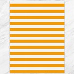 Horizontal Stripes - White and Dark Tangerine Orange Canvas 36  x 48 