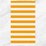 Horizontal Stripes - White and Dark Tangerine Orange Canvas 40  x 72 