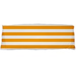 Horizontal Stripes - White and Dark Tangerine Orange Body Pillow Case (Dakimakura) (One Side)