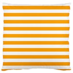 Horizontal Stripes - White and Dark Tangerine Orange Standard Flano Cushion Case (One Side)