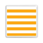 Horizontal Stripes - White and Dark Tangerine Orange Memory Card Reader with Storage (Square)