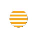 Horizontal Stripes - White and Dark Tangerine Orange Golf Ball Marker (10 pack)