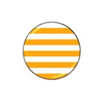 Horizontal Stripes - White and Dark Tangerine Orange Hat Clip Ball Marker (10 pack)