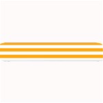 Horizontal Stripes - White and Dark Tangerine Orange Small Bar Mat