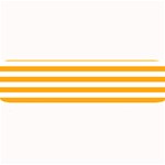 Horizontal Stripes - White and Dark Tangerine Orange Medium Bar Mat