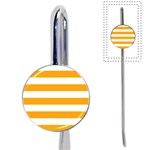 Horizontal Stripes - White and Dark Tangerine Orange Book Mark