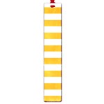 Horizontal Stripes - White and Dark Tangerine Orange Large Book Mark