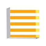 Horizontal Stripes - White and Dark Tangerine Orange 4 x 4  Acrylic Photo Block