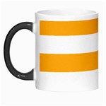Horizontal Stripes - White and Dark Tangerine Orange Morph Mug