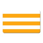 Horizontal Stripes - White and Dark Tangerine Orange Magnet (Rectangular)
