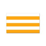 Horizontal Stripes - White and Dark Tangerine Orange Sticker Rectangular (10 pack)