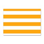 Horizontal Stripes - White and Dark Tangerine Orange Sticker A4 (100 pack)