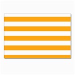 Horizontal Stripes - White and Dark Tangerine Orange Postcard 4 x 6  (Pkg of 10)