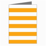 Horizontal Stripes - White and Dark Tangerine Orange Greeting Cards (Pkg of 8)