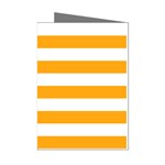 Horizontal Stripes - White and Dark Tangerine Orange Mini Greeting Cards (Pkg of 8)