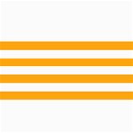 Horizontal Stripes - White and Dark Tangerine Orange 4  x 8  Photo Cards