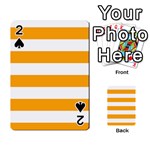 Horizontal Stripes - White and Dark Tangerine Orange Playing Cards 54 Designs