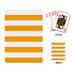 Horizontal Stripes - White and Dark Tangerine Orange Playing Cards Single Design