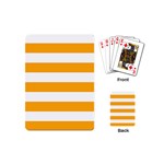 Horizontal Stripes - White and Dark Tangerine Orange Playing Cards (Mini)