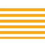 Horizontal Stripes - White and Dark Tangerine Orange Birthday Cake 3D Greeting Card (7x5)