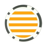 Horizontal Stripes - White and Dark Tangerine Orange Poker Chip Card Guard