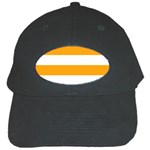 Horizontal Stripes - White and Dark Tangerine Orange Black Cap