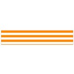 Horizontal Stripes - White and Dark Orange Flano Scarf (Small)