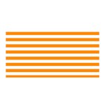 Horizontal Stripes - White and Dark Orange Satin Wrap