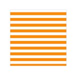 Horizontal Stripes - White and Dark Orange Small Satin Scarf  (Square)