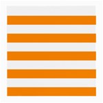 Horizontal Stripes - White and Dark Orange Medium Glasses Cloth