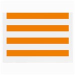 Horizontal Stripes - White and Dark Orange Large Glasses Cloth