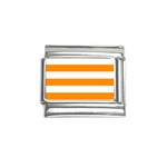Horizontal Stripes - White and Dark Orange Italian Charm (9mm)