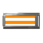 Horizontal Stripes - White and Dark Orange Superlink Italian Charm (9mm)