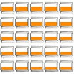Horizontal Stripes - White and Dark Orange 9mm Italian Charm (25 pack)