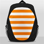 Horizontal Stripes - White and Dark Orange Backpack Bag