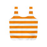 Horizontal Stripes - White and Dark Orange Full Print Recycle Bag (S)