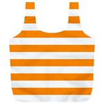 Horizontal Stripes - White and Dark Orange Full Print Recycle Bag (XL)