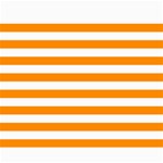 Horizontal Stripes - White and Dark Orange Collage 8  x 10 