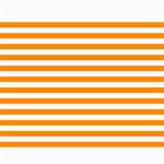 Horizontal Stripes - White and Dark Orange Collage 11  x 14 