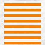 Horizontal Stripes - White and Dark Orange Canvas 8  x 10 