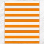 Horizontal Stripes - White and Dark Orange Canvas 11  x 14 