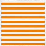 Horizontal Stripes - White and Dark Orange Canvas 12  x 12 