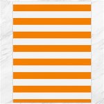 Horizontal Stripes - White and Dark Orange Canvas 12  x 16 