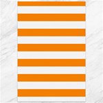 Horizontal Stripes - White and Dark Orange Canvas 12  x 18 