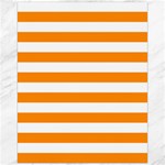 Horizontal Stripes - White and Dark Orange Canvas 16  x 20 